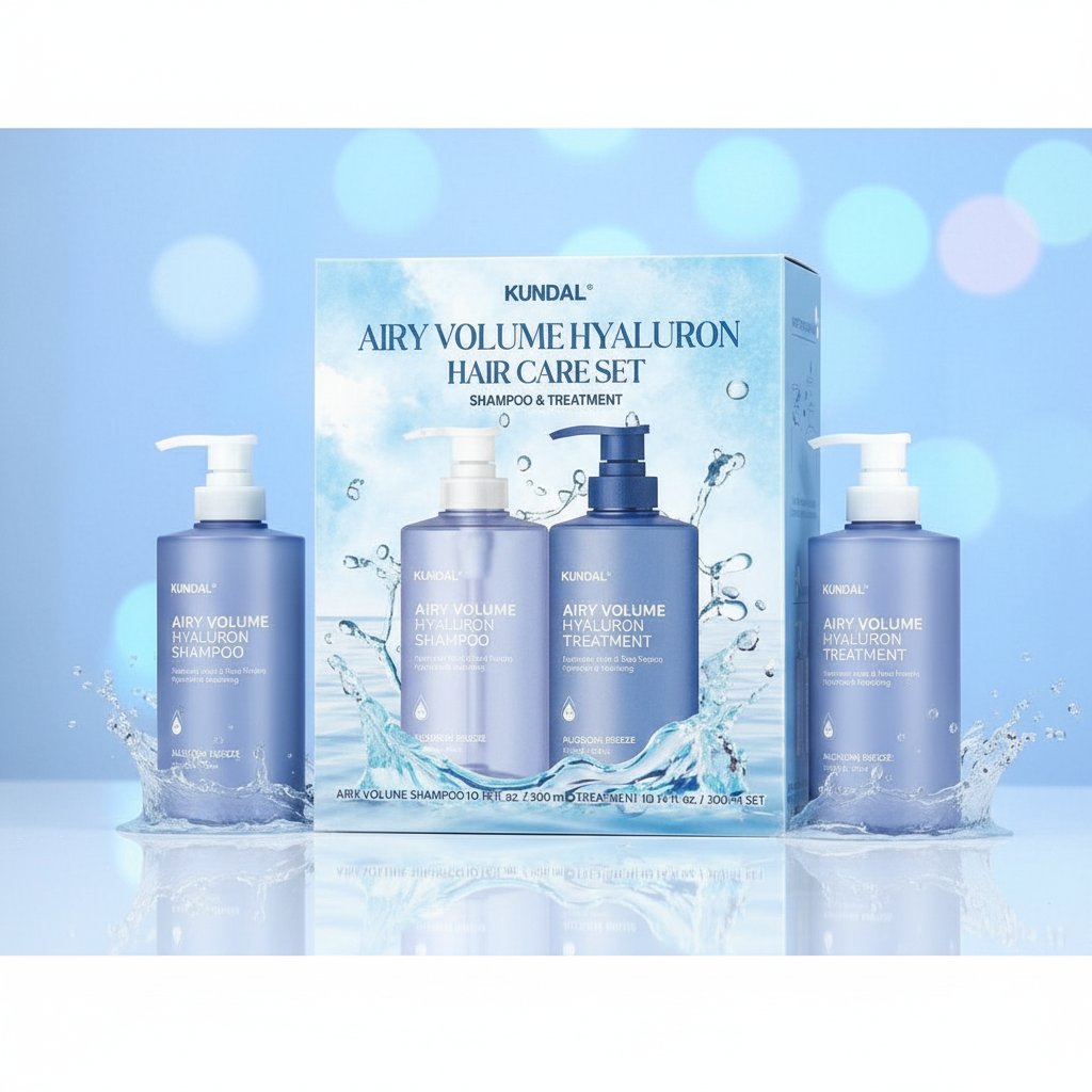 KUNDAL - Airy Volume Hyaluron Shampoo + Hyaluron Treatment - Hydratační objemový šampon a kondicionér s vůní BLOSSOM BREEZE- 2x 300 ml