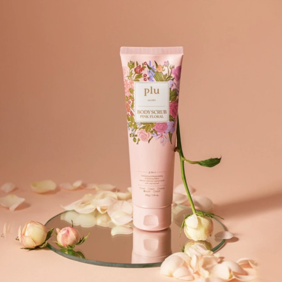 PLU - Body Scrub Pink Floral - Tělový peeling Pink Floral - 200 g