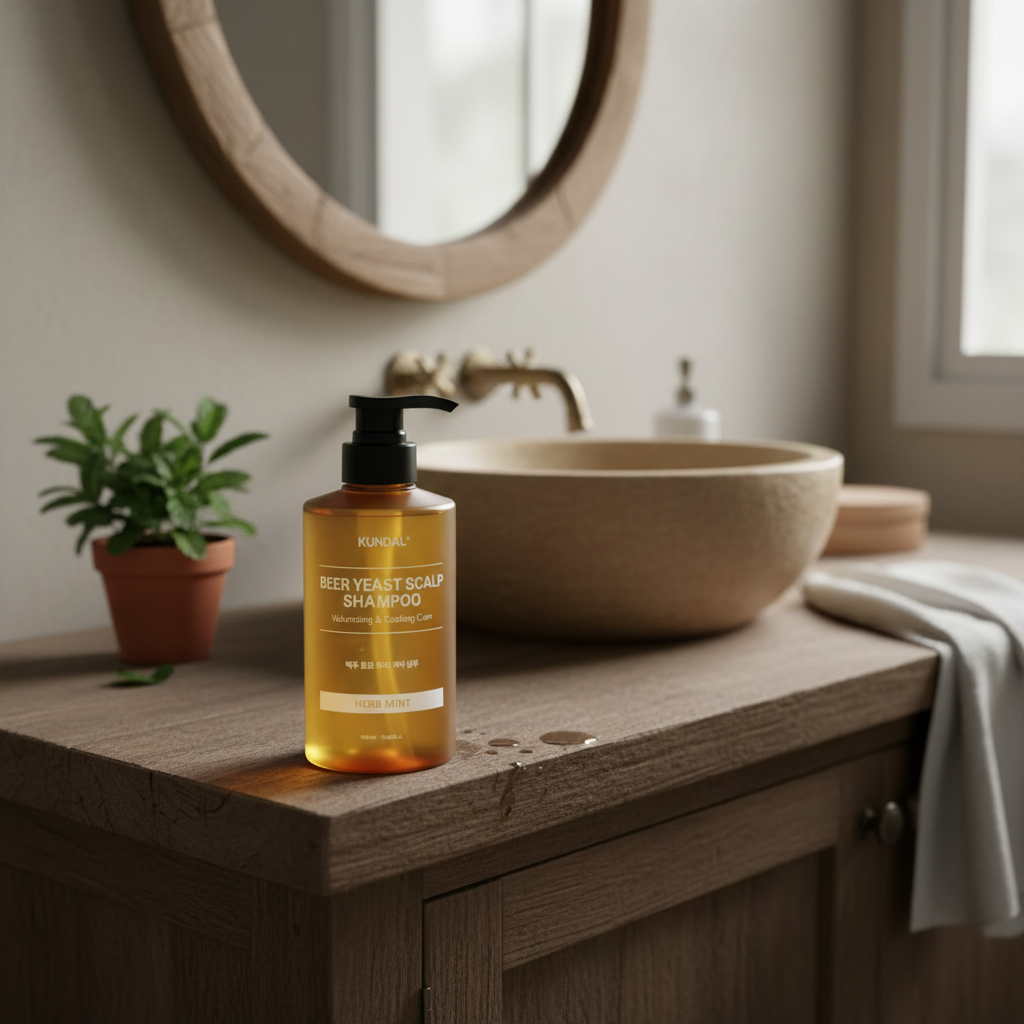 Kundal Beer Yeast Scalp Shampoo - Šampon na vlasy s pivovarskými kvasnicemi HERB MINT - 500 ml