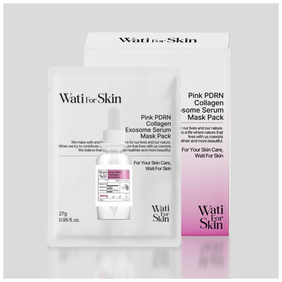 WATI FOR SKIN - Pink PDRN Collagen Exosome Serum Mask Pack - Regenerační plátýnková maska - 27 g