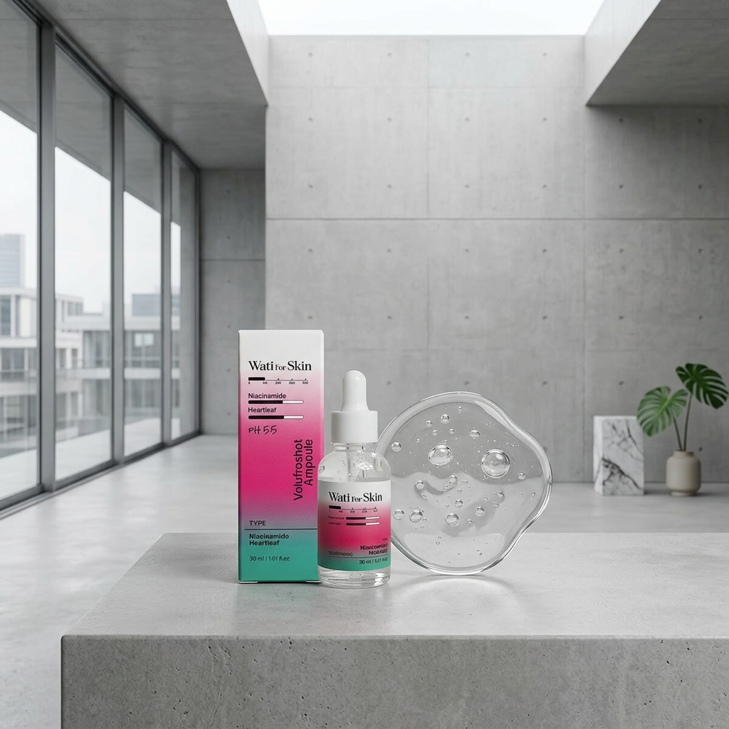 WATI FOR SKIN - Niacinamide Heartleaf Volufroshot Ampoule - Zklidňující a rozjasňující ampule s niacinamidem a touluní srdčitou - 30 ml