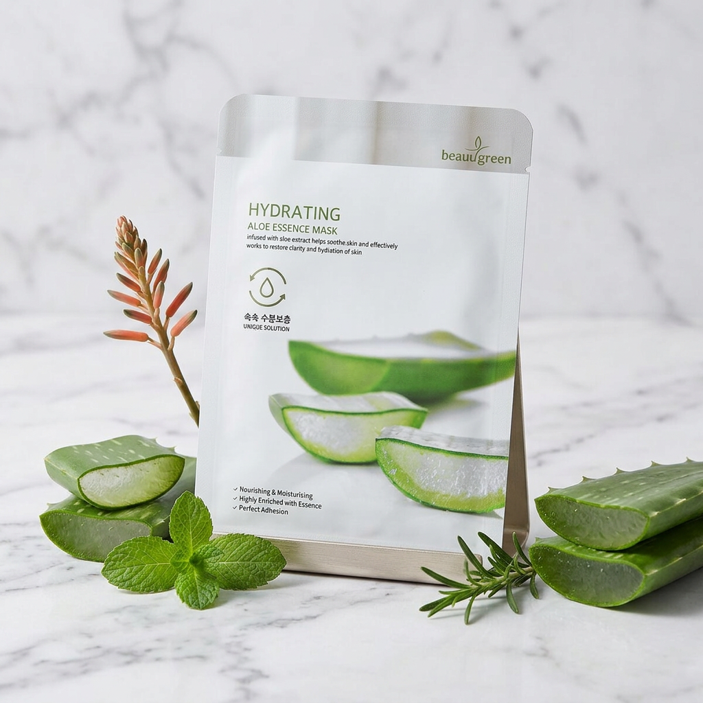 Beauugreen - Premium Aloe Essence Mask - Plátýnková maska s aloe vera - 23 ml
