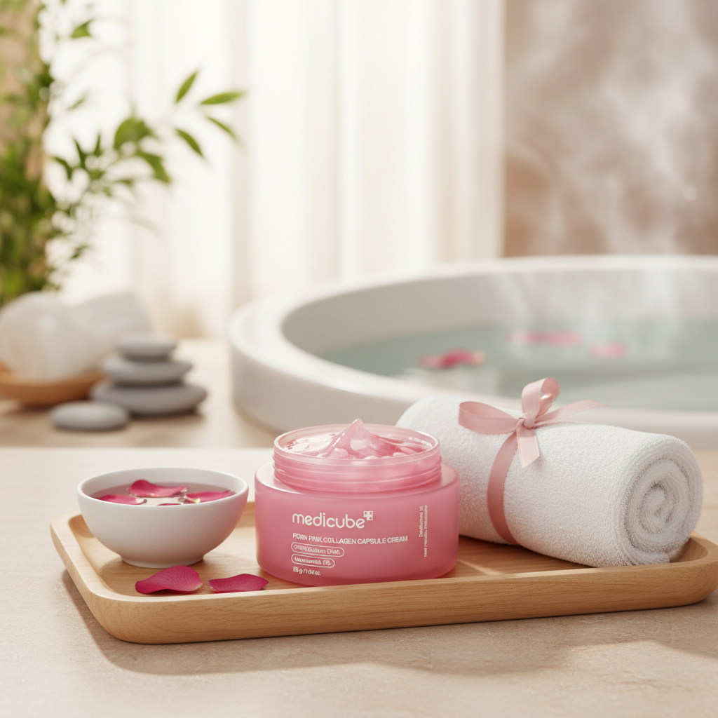 Medicube - PDRN Pink Collagen Capsule Cream -Kolagenový krém s kapslemi s PDRN z lososa - 55 ml