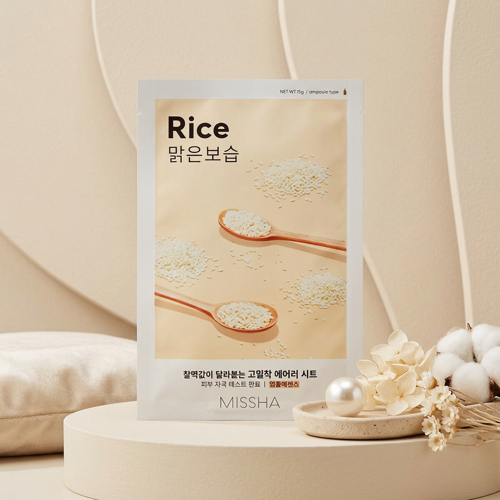 MISSHA - Airy Fit Sheet Mask Rice - Vyživující a zklidňující maska s rýží - 19 g