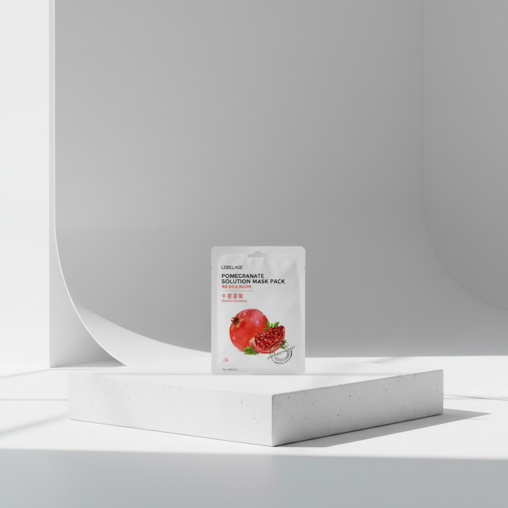 LEBELAGE - Pomegranate Solution Mask Pack - Hluboce hydratující plátýnková maska s granátovým jablkem - 25 g