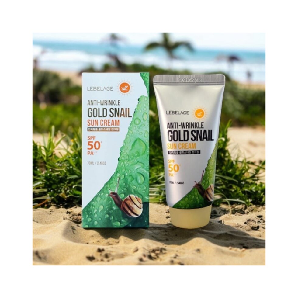 LEBELAGE - Anti-Wrinkle Gold Snail Sun Cream - SPF se šnečím mucinem a ochranou 50+/PA+++ - 70 ml