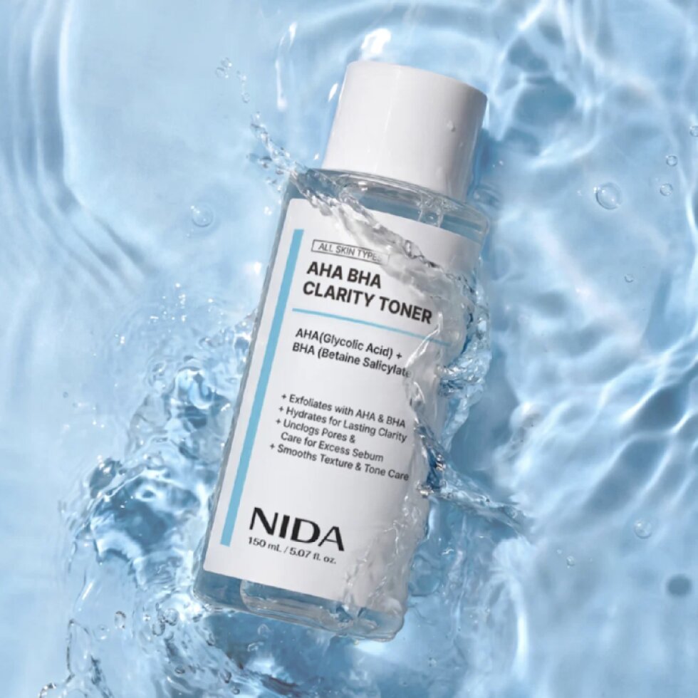 NIDA - AHA BHA Clarity Toner - Čisticí a zklidňující tonikum s AHA a BHA kyselinami - 150 ml