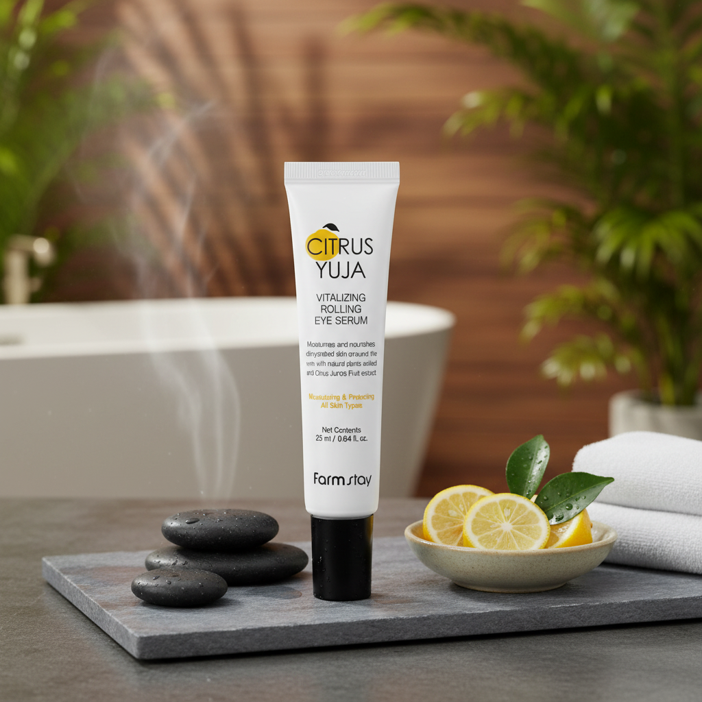 Farm Stay - Citrus Yuja Vitalizing Rolling Eye Serum - Rozjasňující a hydratační roll-on oční sérum - 25 ml