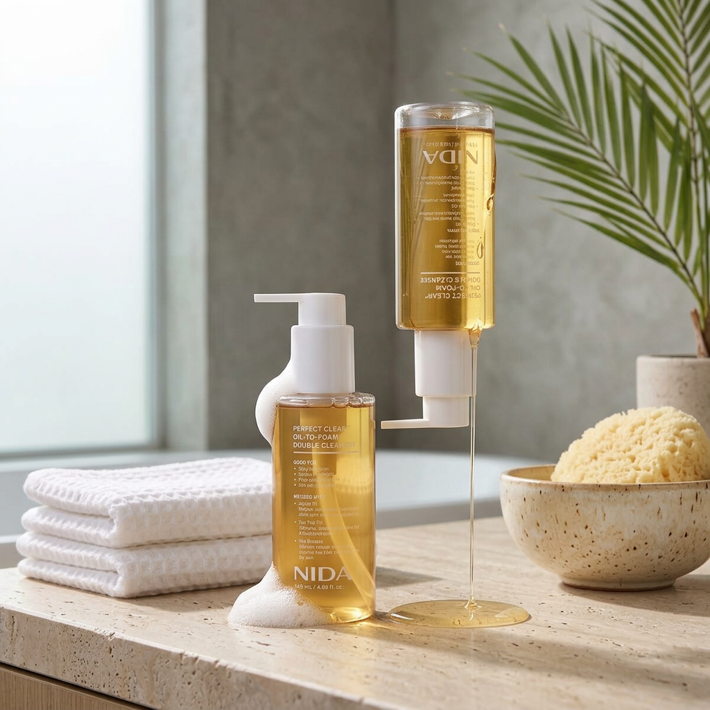 NIDA - Perfect Clear Oil-to-Foam Double Cleanser - Čisticí olej a pěna v jednom 2v1 - 145 ml
