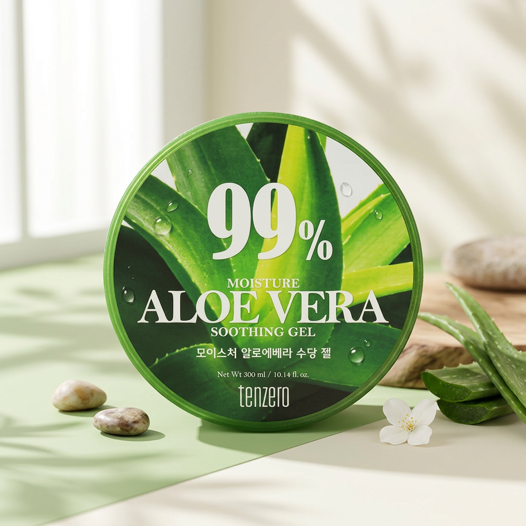 TENZERO - Moisture Aloe Vera Soothing Gel - Zklidňující hydratační gel s výtažkem z aloe vera - 500 ml