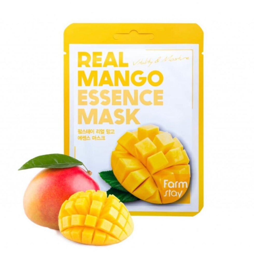 Farm Stay - Real Mango Essence Mask - Hydratační a rozjasňující plátýnková maska s mangem - 1 ks