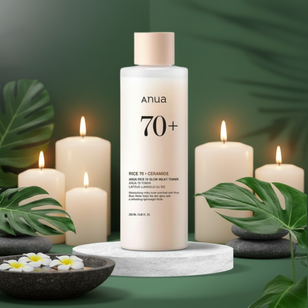 ANUA - Rice 70 Glow Milky Toner - Rozjasňující rýžový toner s ceramidy - 250 ml