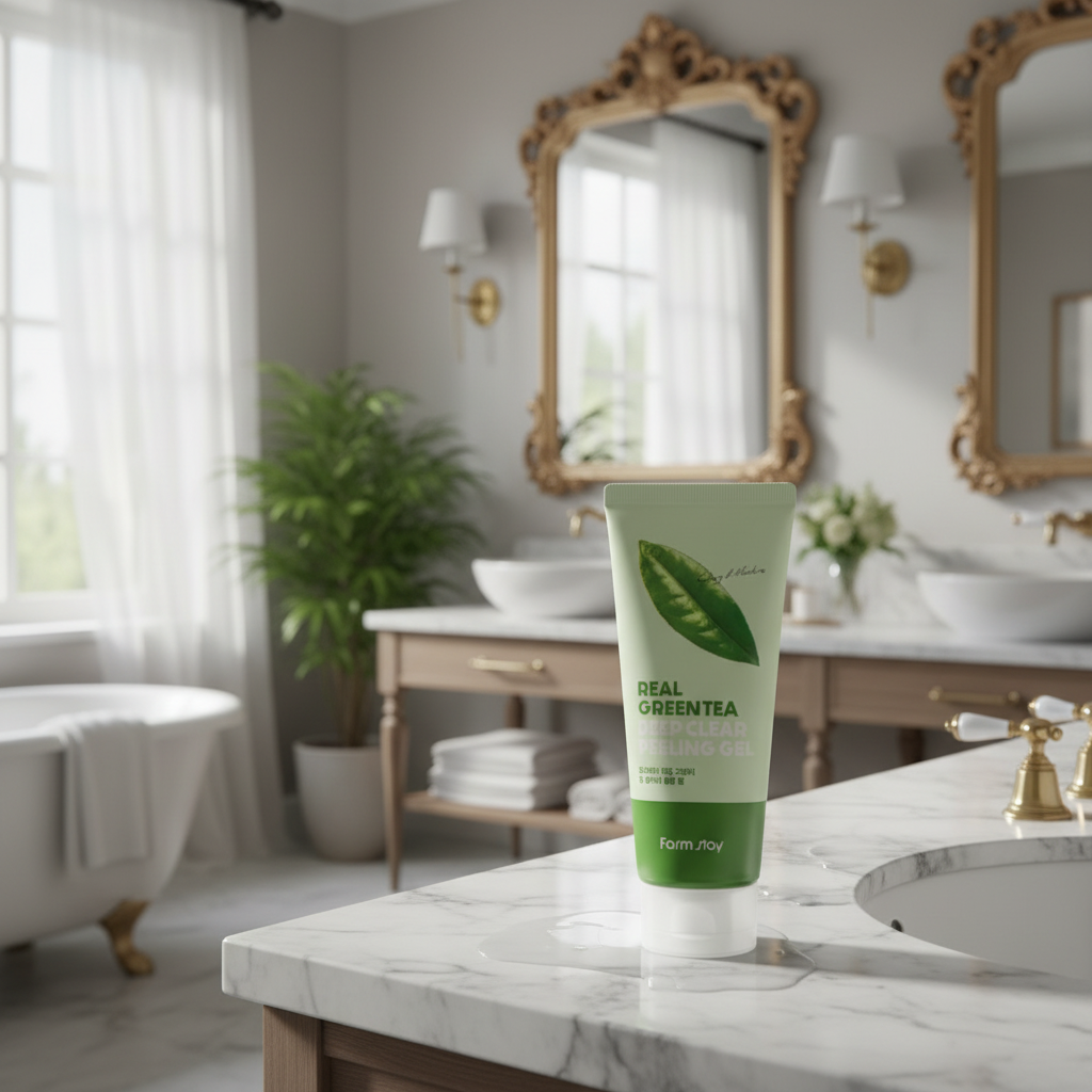 Farm Stay - Real Green Tea Deep Clear Peeling Gel - Hloubkově čisticí peelingový gel se zeleným čajem - 100 ml