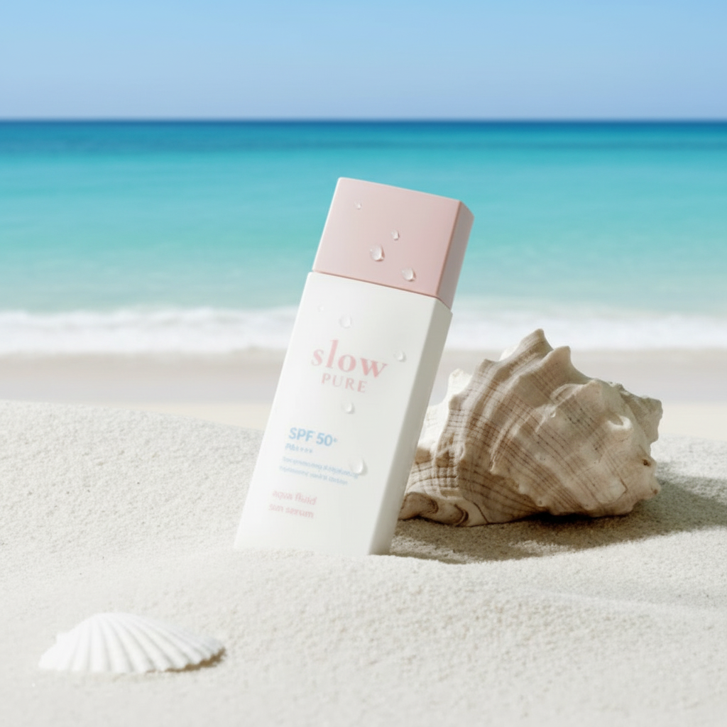 SLOWPURE - Aqua Fluid Sun Serum - Lehký opalovací fluid se sérovou texturou - 50 ml