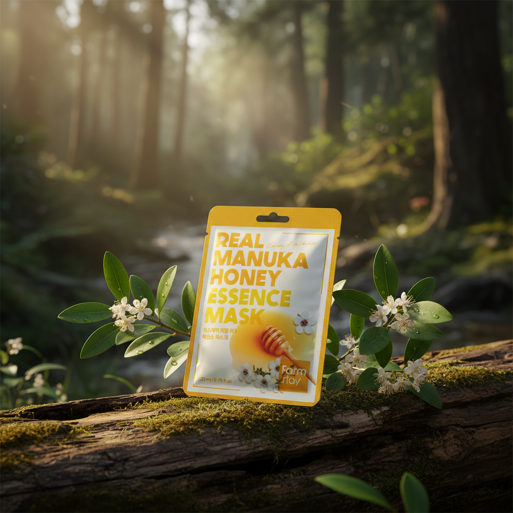 Farm Stay - Real Manuka Honey Essence Mask - Hydratační a rozjasňující plátýnková maska s medem - 1 ks