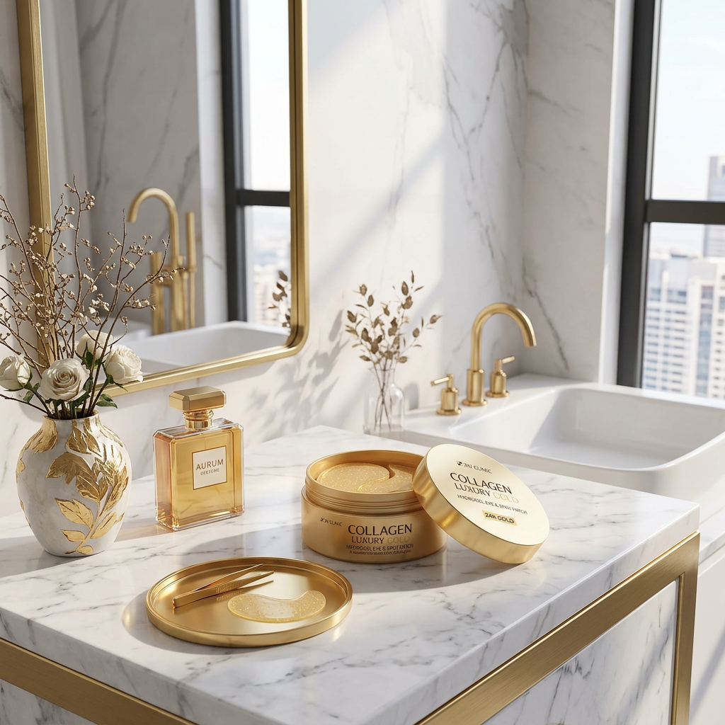 3W CLINIC - Collagen & Luxury Gold Hydrogel Eye & Spot Patch - Hydrogelové náplasti na oči a lokální vrásky s kolagenem a luxusním zlatem - 60 ks