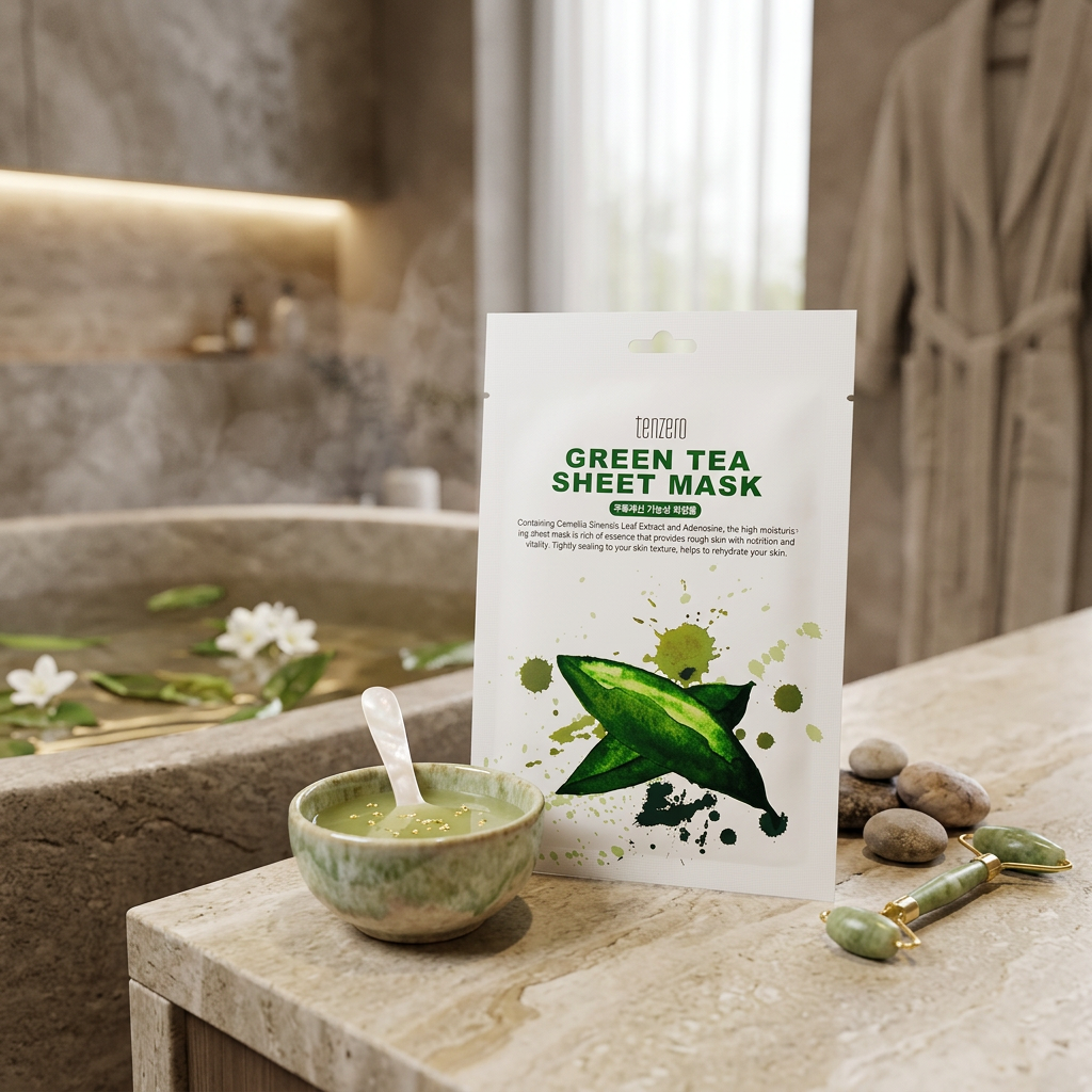 TENZERO - Green tea Sheet Mask - Plátýnková maska se zeleným čajem - 25 ml