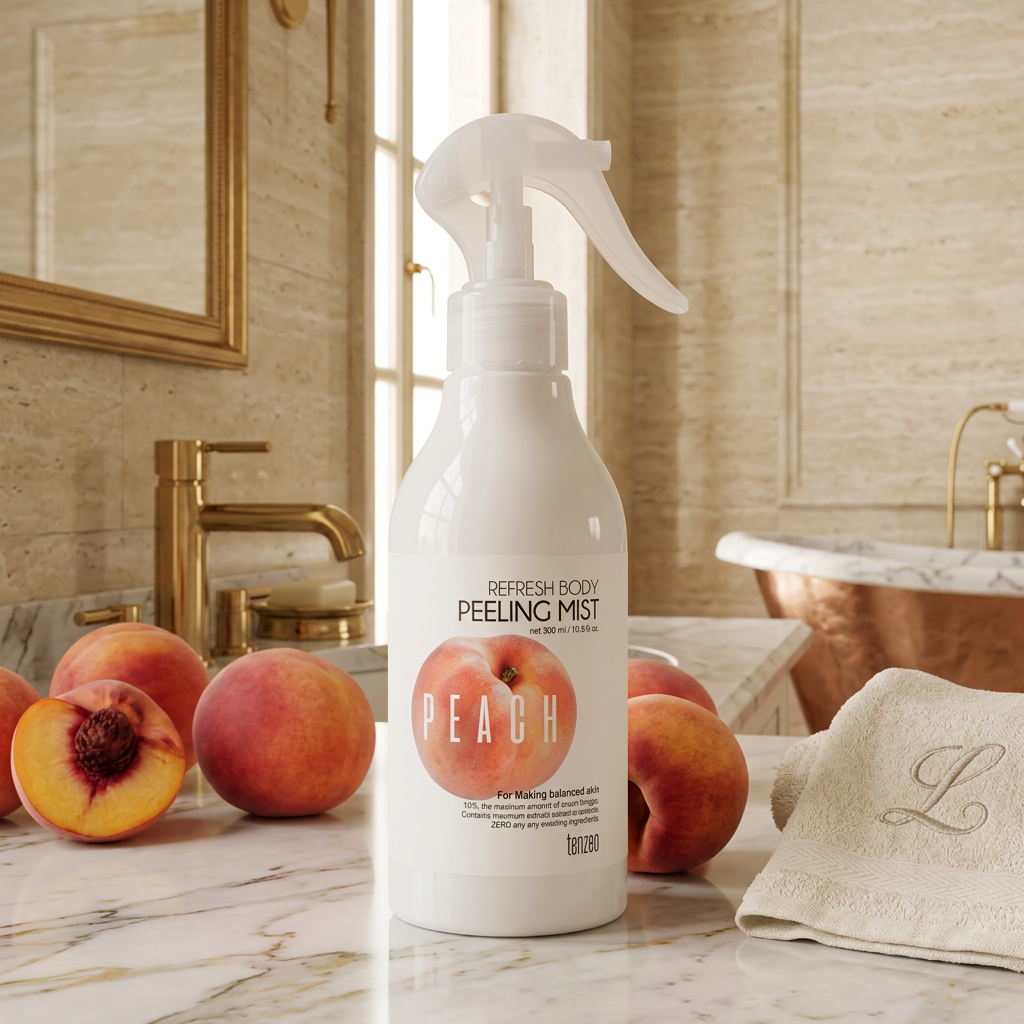 TENZERO - Refresh Body Peeling Mist Peach - Osvěžující tělový peelingový sprej s broskvovou vůní - 100 ml