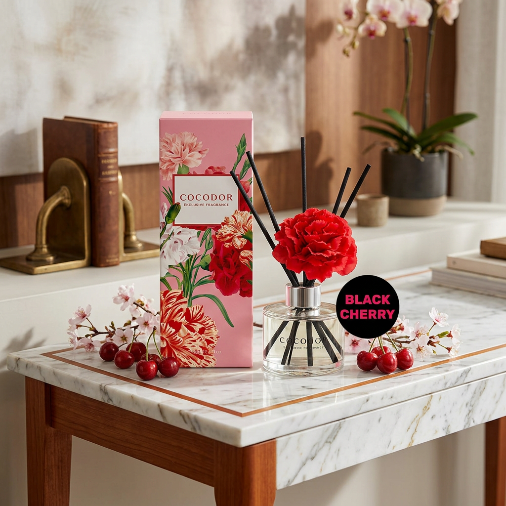 COCODOR - Carnation Diffuser Black Cherry - Difuzér s karafiátem a vůní černé třešně - 120 ml