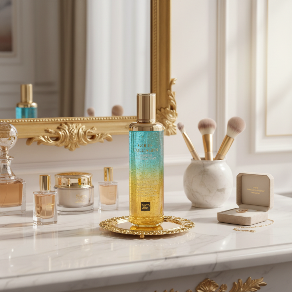 Farm Stay - Gold Collagen Nourishing 2in1 Serum Toner - Toniku a sérum 2v1 s kolagenem a zlatem - 130 ml