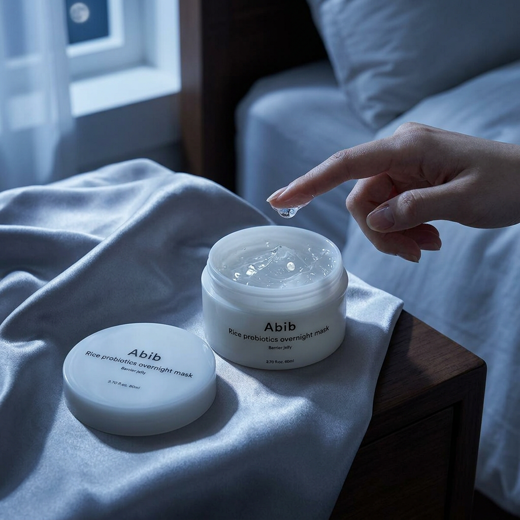Abib - Rice Probiotics Overnight Mask Barrier Jelly - Gelová noční maska s rýží a probiotiky - 20 ml