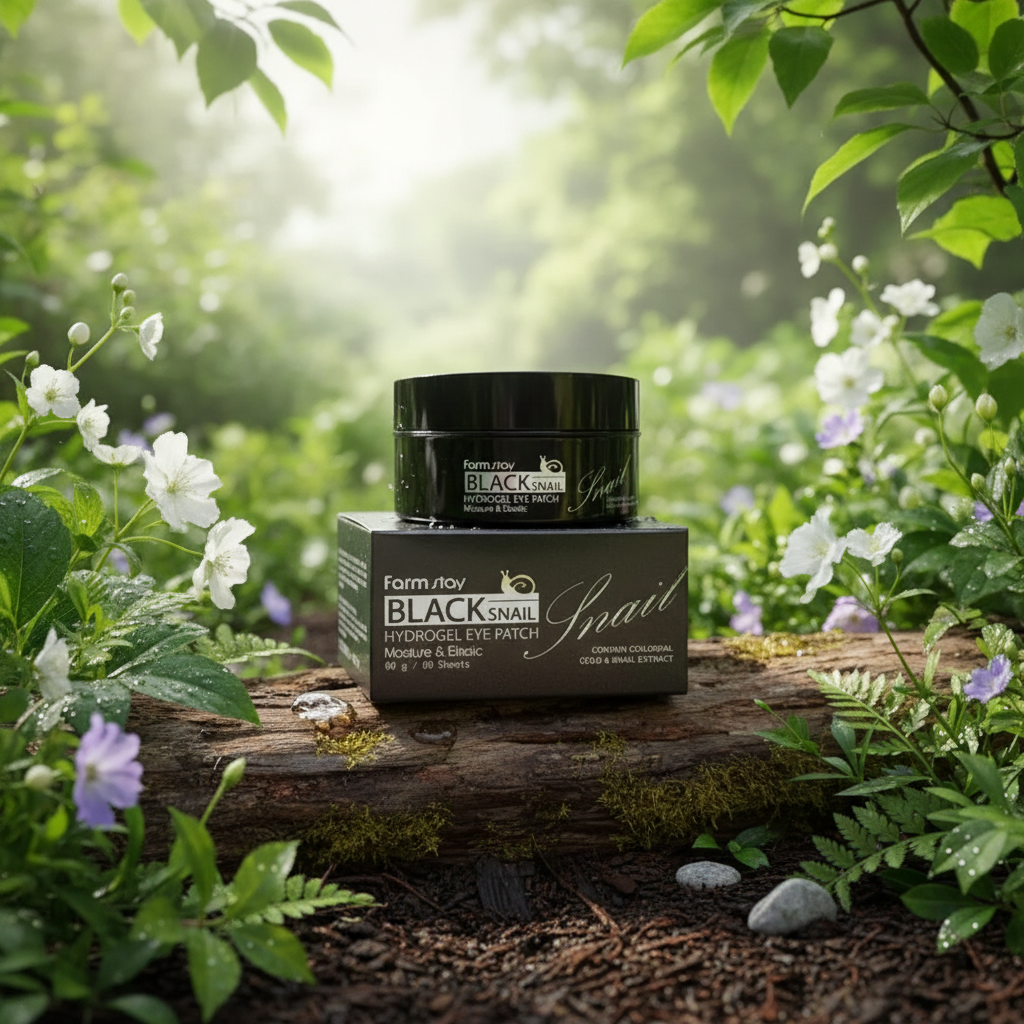 Farm Stay - Black Snail Hydrogel Eye Patch - Hydrogelové polštářky pod oči s extraktem ze šnečího mucinu - 60 ks