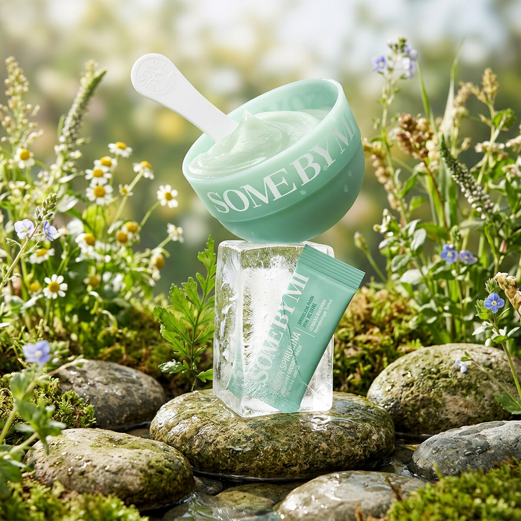 SOME BY MI - PDRN Spirulina Soothing Sherbet Mask Set - Zklidňující sorbetová maska s PDRN a spirulinou - 10x 1g