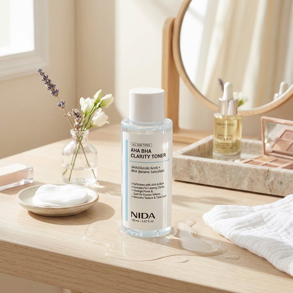 NIDA - AHA BHA Clarity Toner - Čisticí a zklidňující tonikum s AHA a BHA kyselinami - 150 ml