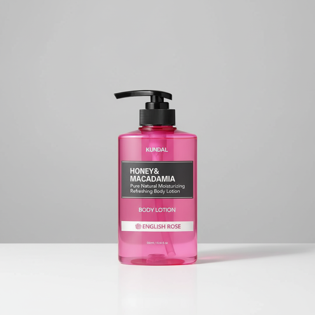 Kundal Honey&Macadamia Body Lotion - Vyživující, hydratační tělové mléko s medem s vůní ENGLISH ROSE - 500 ml