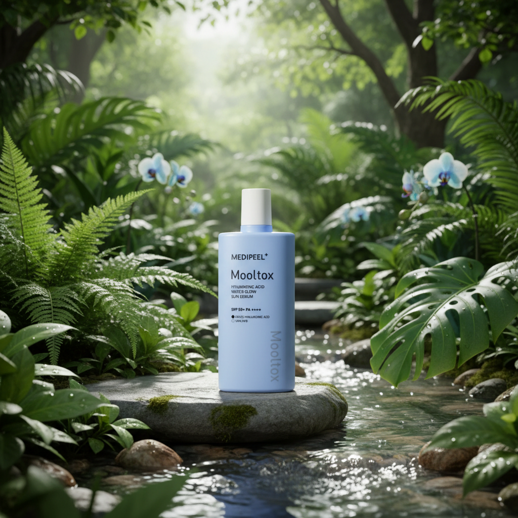 MEDI-PEEL - Mooltox Hyaluronic Acid Water Glow Sun Serum - Lehké hydratační SPF - 52 ml