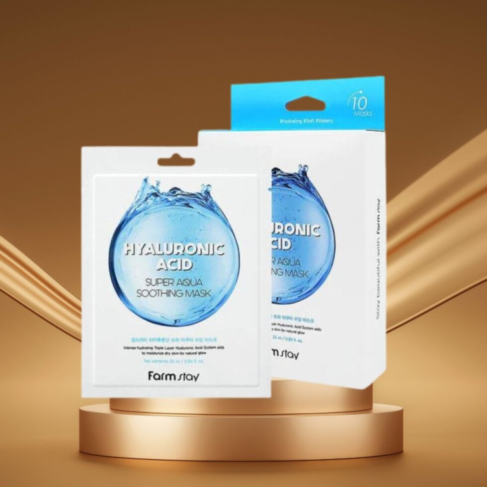 Farm Stay - Hyaluronic Acid Super Aqua Soothing Mask - Hluboce hydratační maska s kyselinou hyaluronovou - 25 ml