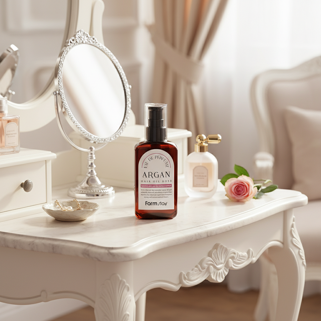 Farm Stay - Eau De Parfume Argan Hair Oil Rose - Parfemovaný arganový olej na vlasy s vůní růží - 100 ml