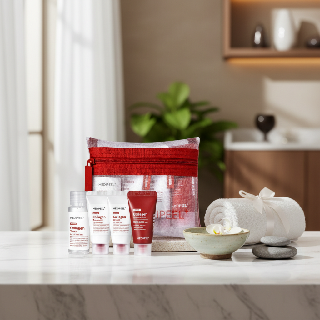 MEDI-PEEL - Red Lacto Collagen Trial Set - Sada péče s kolagenem - 4 ks