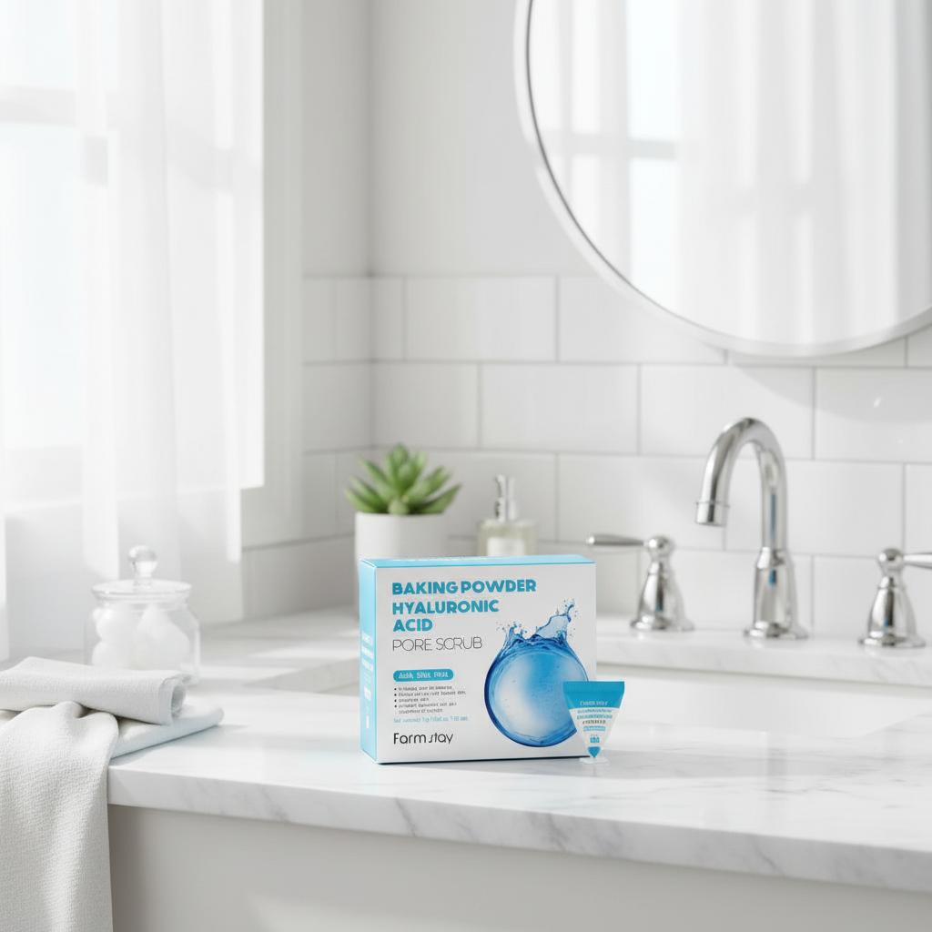 Farm Stay - Baking Powder Hyaluronic Acid Pore Scrub - Pleťový peeling s kyselinou hyaluronovou a kyselinami - 7g x 25 ks