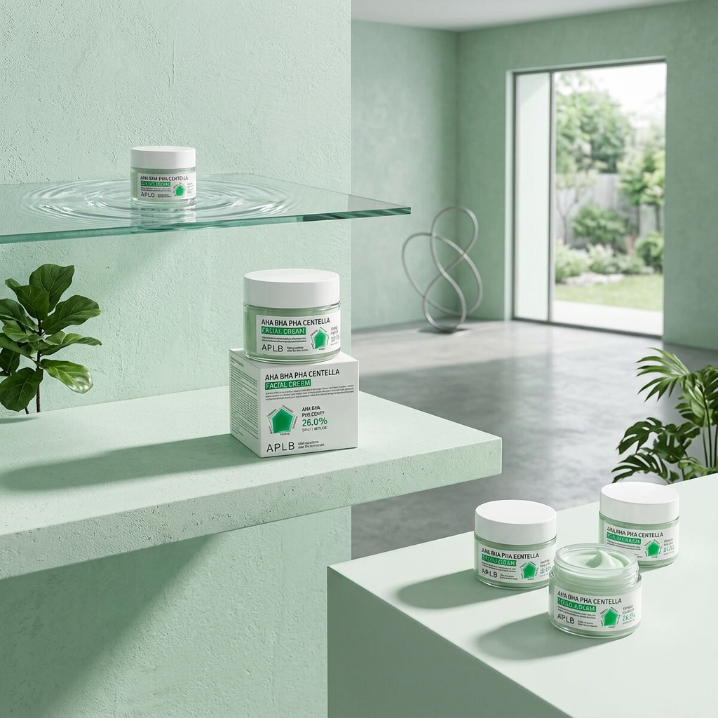 APLB - AHA BHA PHA Centella Facial Cream - Exfoliační, zklidňující krém s centelou a kyselinami - 55 ml