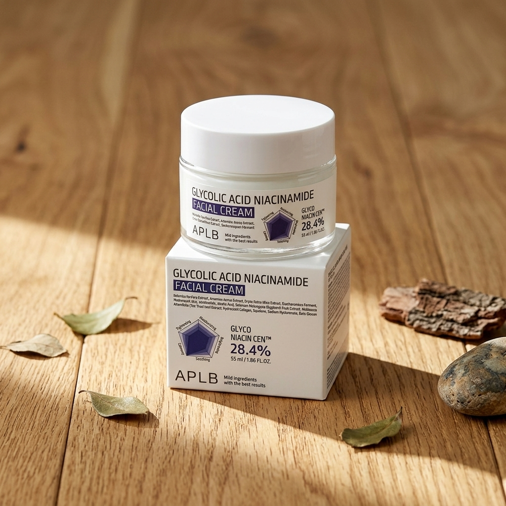 APLB - Glycolic Acid Niacinamide Facial Cream - Krém s niacinamidem a AHA pro pružnou a bezchybnou pleť - 55 ml