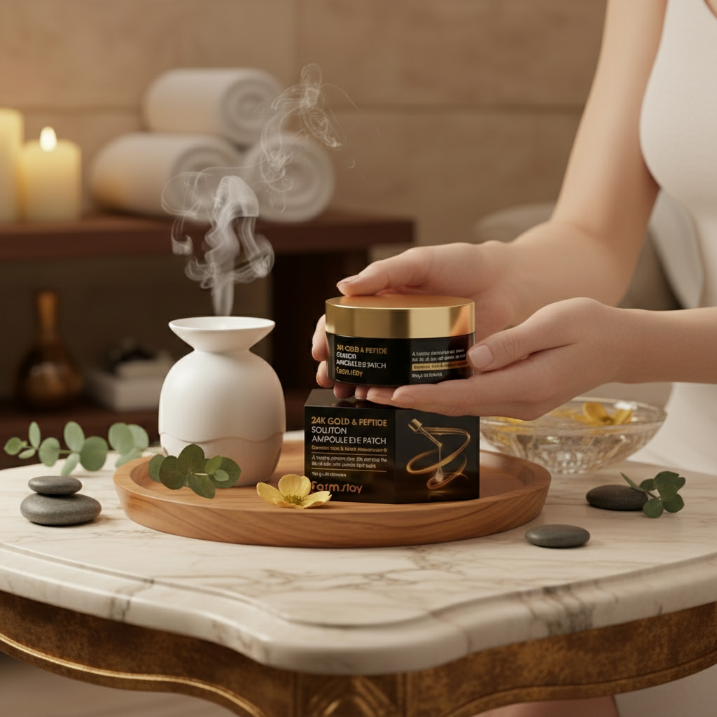 Farm Stay - 24K Gold and Peptide Solution Ampoule Eye Patch - Hydrogelové polštářky pod oči s 24K zlatem a peptidy - 90 g