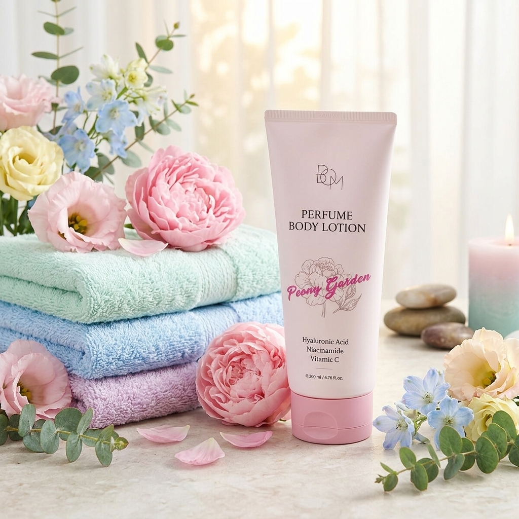 B.O.M. - Peony Garden Perfume Body Lotion - Parfemovaný tělový krém s vůní svěžích pivoněk - 200 ml