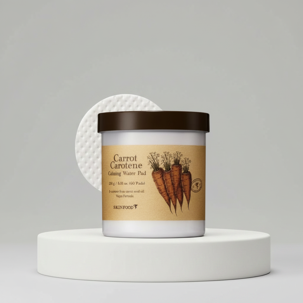 SKINFOOD - Carrot Carotene Calming Water Pad - Zklidňující tonizační tamponky - 60 ks