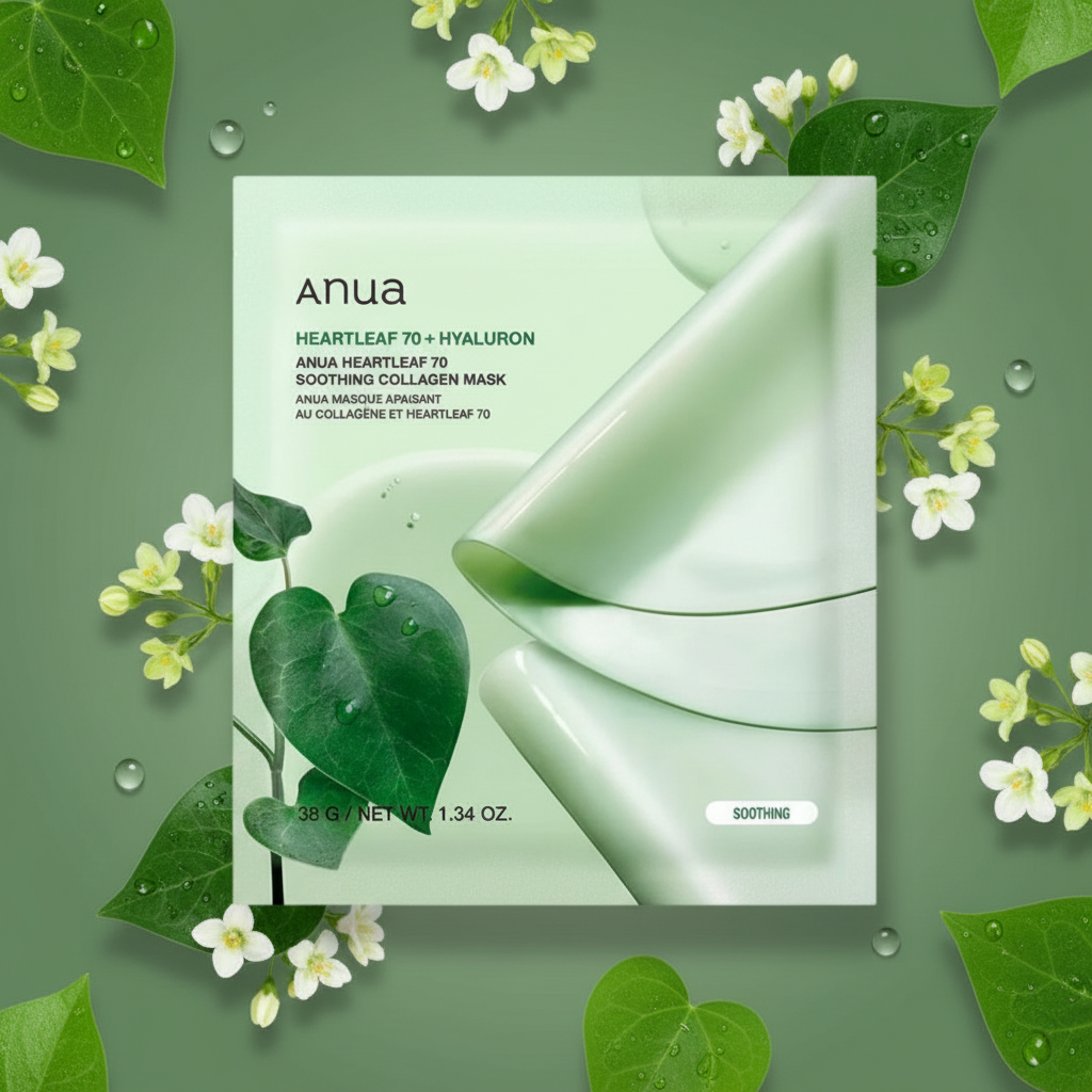 ANUA - Heartleaf 70 Soothing Collagen Mask - Zklidňující hydrogelová maska s kolagenem - 38 g