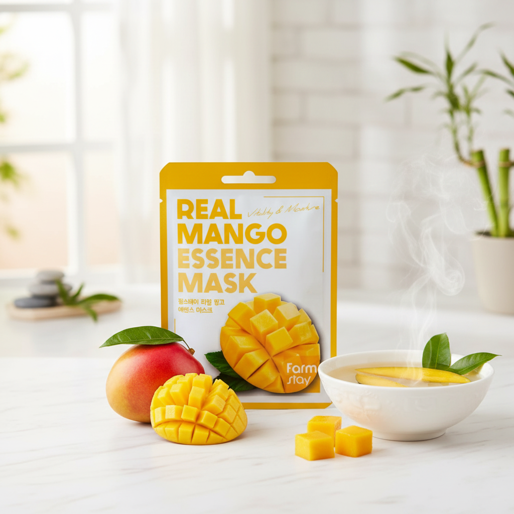 Farm Stay - Real Mango Essence Mask - Hydratační a rozjasňující plátýnková maska s mangem - 1 ks