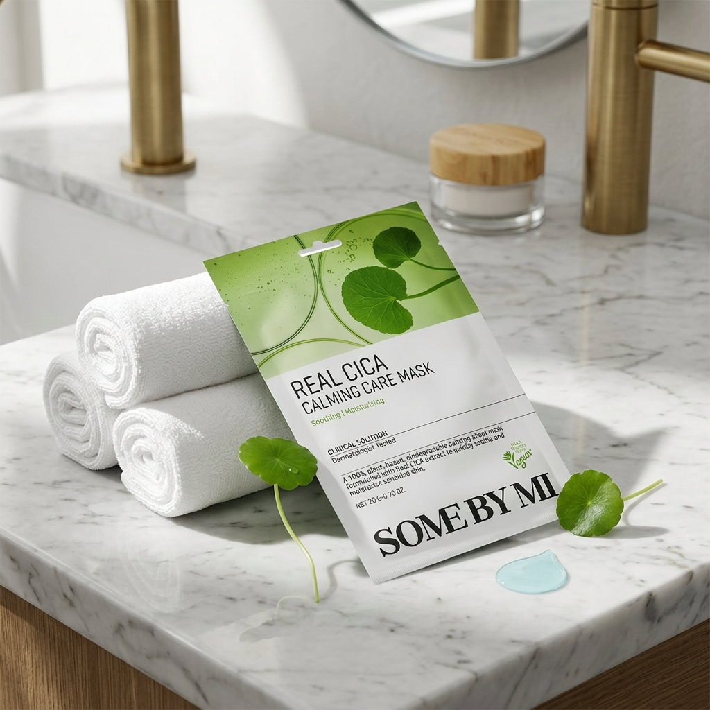 SOME BY MI - Real Cica Calming Care Mask - Zklidňující textilní maska s centellou - 20 g