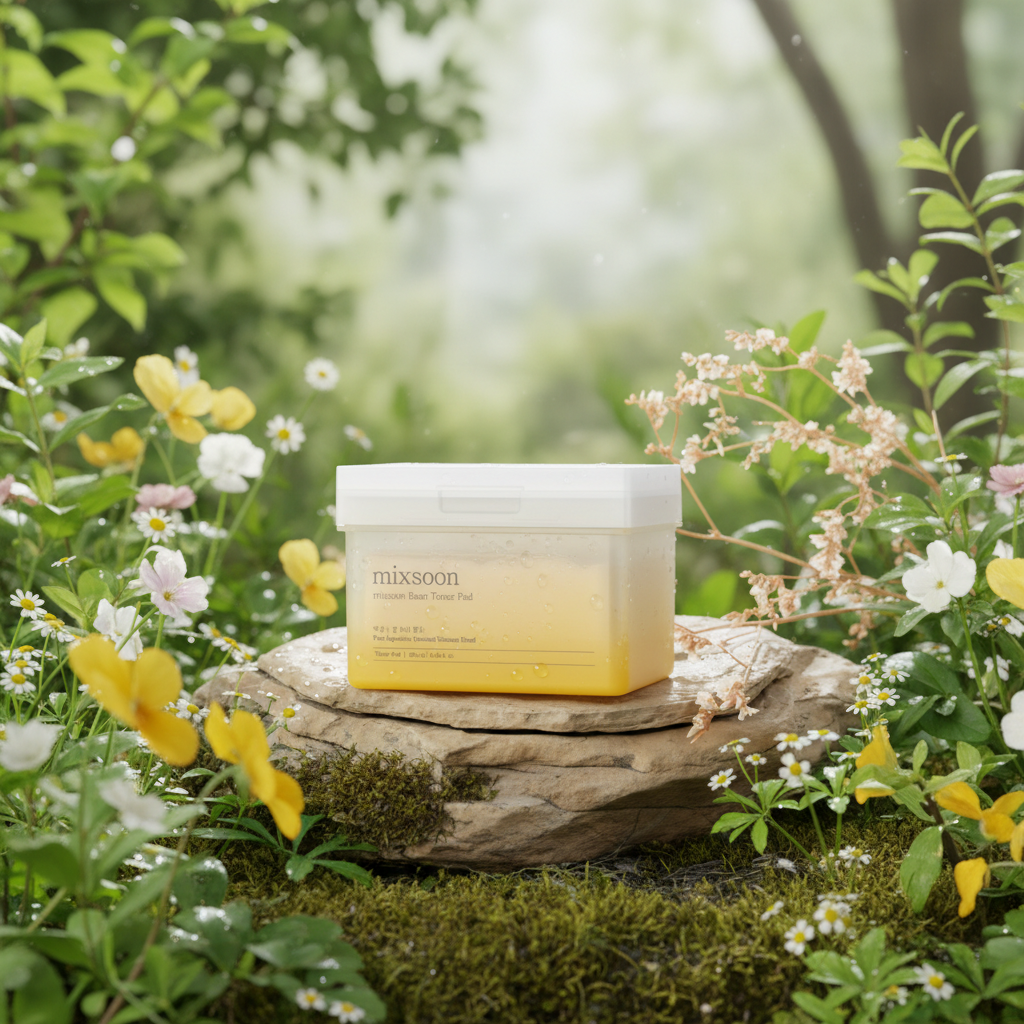 MIXSOON - Bean Toner Pad - Exfoliační a hydratační tampónky na obličej se sójovým extraktem - 70 ks / 280 ml