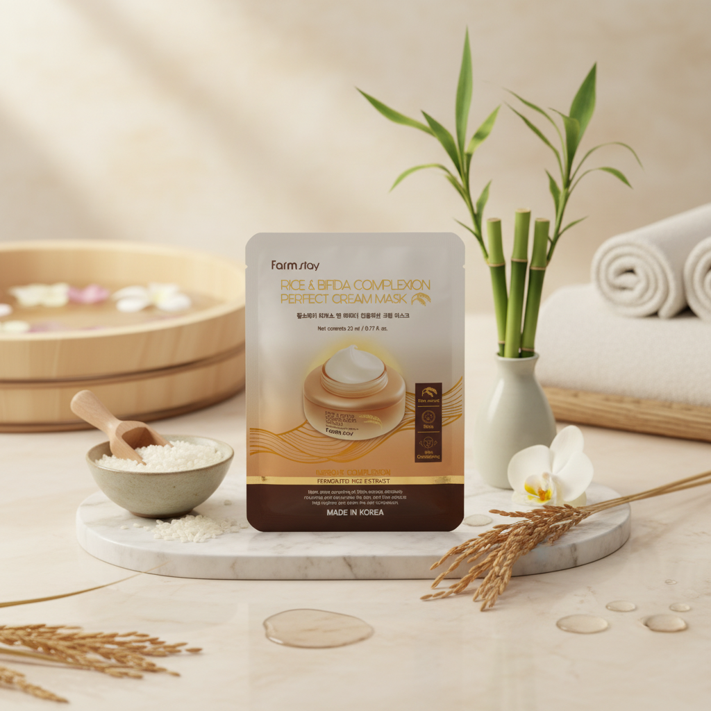 Farm Stay - Rice & Bifida Cream Mask - Krémová plátýnková maska s fermentovanou rýží a bifida - 23 ml