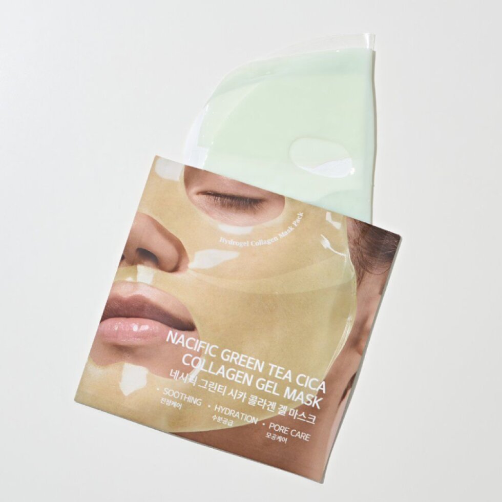 NACIFIC - Green Tea Cica Collagen Gel Mask - Vstřebatelná maska se zeleným čajem, centellou a kolagenem - 1 ks
