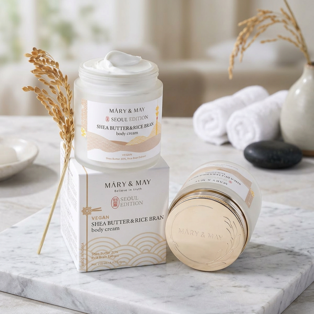 Mary&May - Shea Butter & Rice Bran Hand Cream - Krém na ruce s bambuckým máslem a rýžovými otrubami - 250 ml