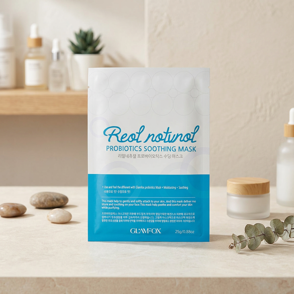 GLAMFOX - Real Natural Probiotics Soothing Mask - Zklidňující maska s probiotiky - 25 g