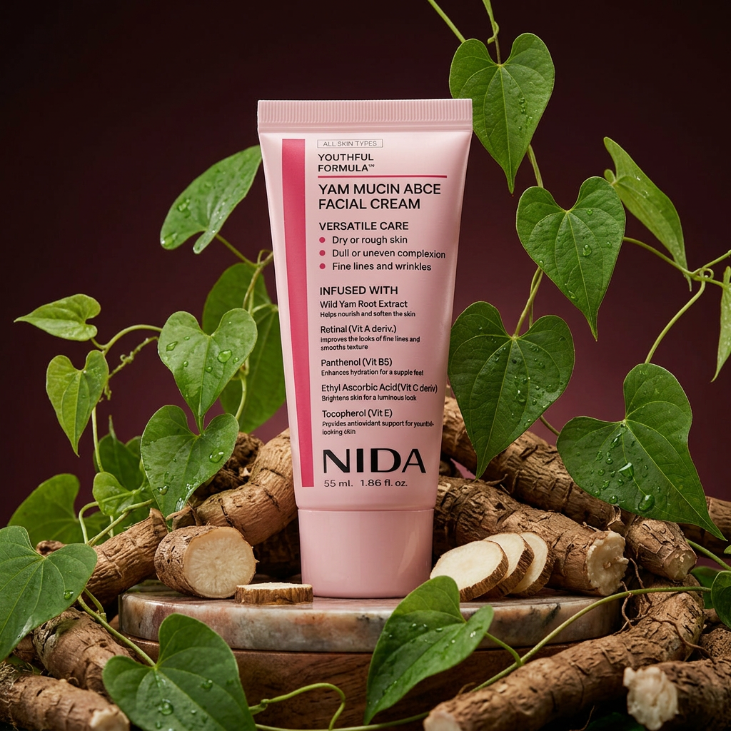 NIDA - Youthful Formula Yam Mucin ABCE Facial Cream - Omlazující krém na obličej s rostlinným mucinem a vitamíny - 55 ml