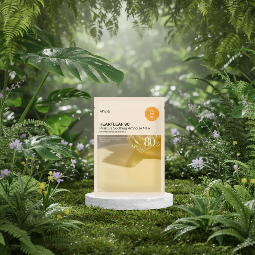 ANUA - Heartleaf 80 Moisture Soothing Ampoule Mask - Zklidňující plátýnková maska s 80% extraktem z toulně - 27 ml