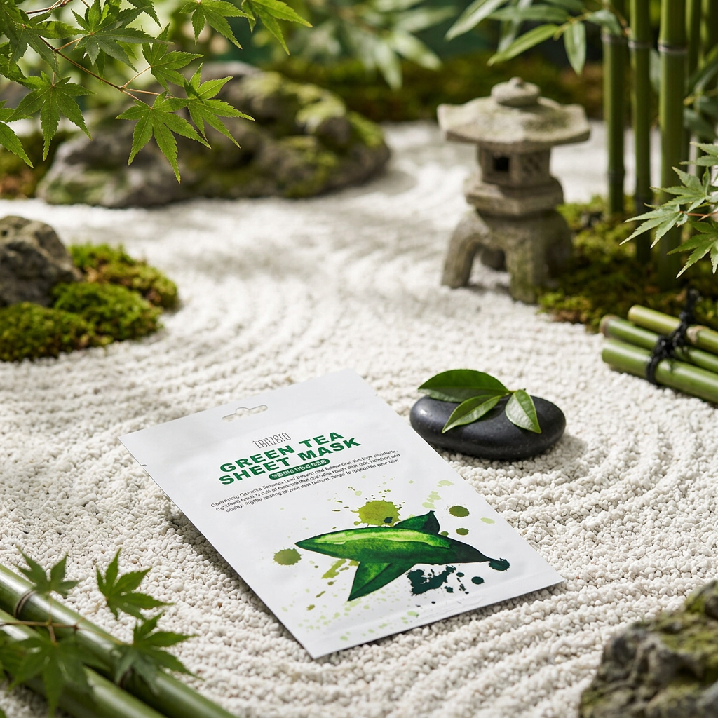 TENZERO - Green tea Sheet Mask - Plátýnková maska se zeleným čajem - 25 ml